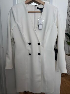 White House Black Market Ivory Double-Breasted Sheath Dress